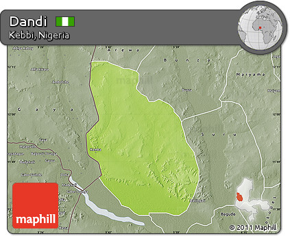 Physical Map of Dandi, semi-desaturated