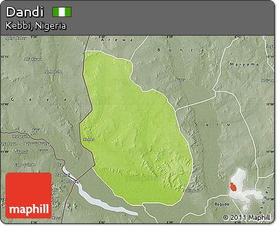 Physical Map of Dandi, semi-desaturated