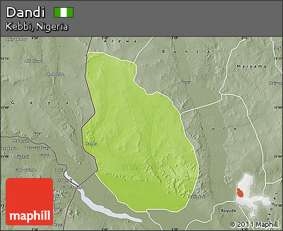 Physical Map of Dandi, semi-desaturated