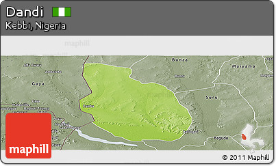 Physical Panoramic Map of Dandi, semi-desaturated