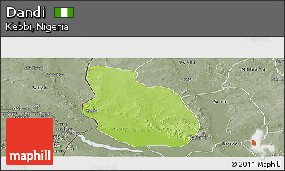 Physical Panoramic Map of Dandi, semi-desaturated