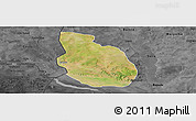 Satellite Panoramic Map of Dandi, darken, desaturated