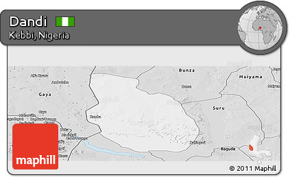 Silver Style Panoramic Map of Dandi