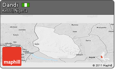Silver Style Panoramic Map of Dandi