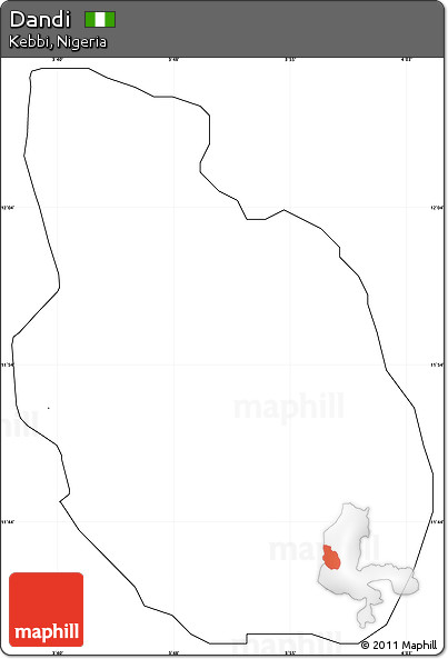 Blank Simple Map of Dandi, cropped outside, no labels
