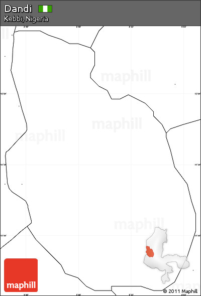 Blank Simple Map of Dandi, no labels