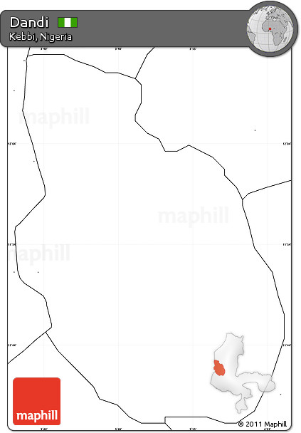 Blank Simple Map of Dandi, no labels