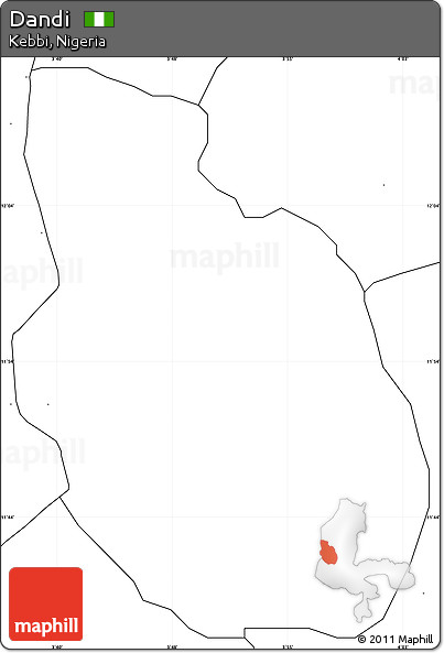 Blank Simple Map of Dandi, no labels