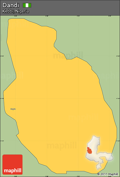 Savanna Style Simple Map of Dandi, cropped outside