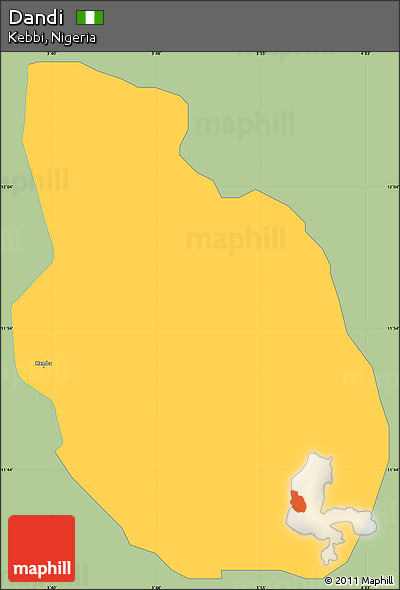 Savanna Style Simple Map of Dandi, single color outside