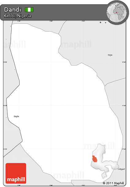 Silver Style Simple Map of Dandi