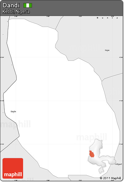 Silver Style Simple Map of Dandi