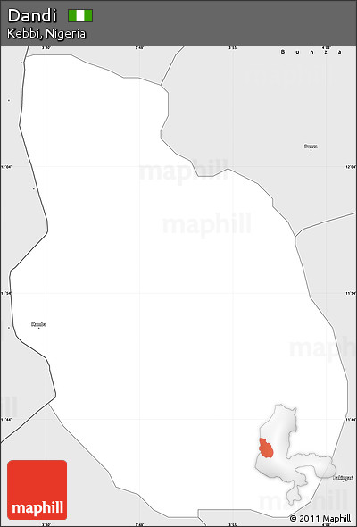 Silver Style Simple Map of Dandi