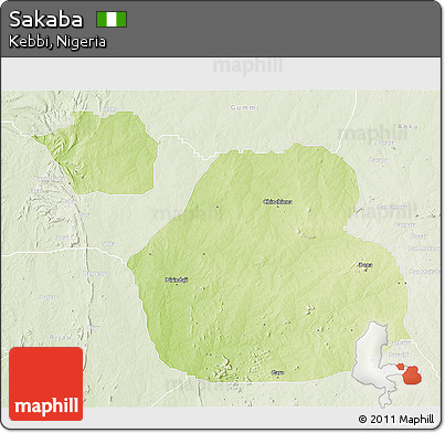 Physical 3D Map of Sakaba, lighten