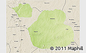 Physical 3D Map of Sakaba, shaded relief outside