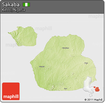 Physical 3D Map of Sakaba, single color outside