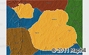 Political 3D Map of Sakaba, darken