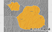 Political 3D Map of Sakaba, desaturated