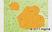 Political 3D Map of Sakaba, physical outside