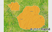 Political 3D Map of Sakaba, satellite outside