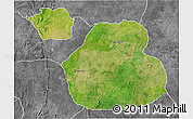 Satellite 3D Map of Sakaba, desaturated
