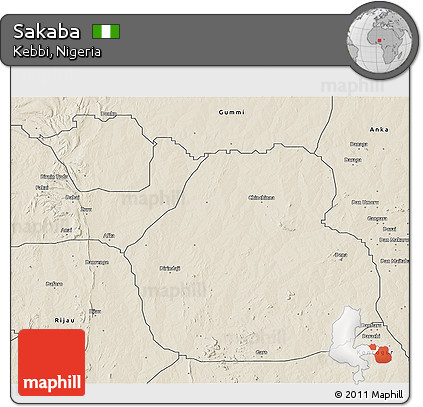 Shaded Relief 3D Map of Sakaba