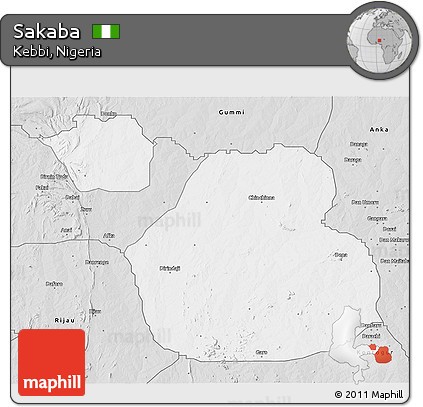Silver Style 3D Map of Sakaba