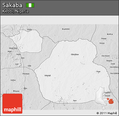 Silver Style 3D Map of Sakaba