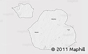 Silver Style 3D Map of Sakaba, single color outside