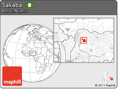 Blank Location Map of Sakaba, highlighted parent region