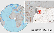 Gray Location Map of Sakaba, highlighted country, highlighted parent region