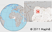 Gray Location Map of Sakaba, highlighted country