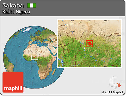Satellite Location Map of Sakaba
