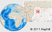 Shaded Relief Location Map of Sakaba, highlighted country