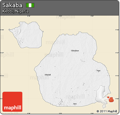 Classic Style Map of Sakaba, single color outside