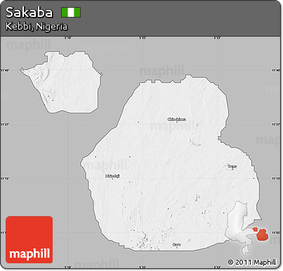 Gray Map of Sakaba, single color outside
