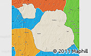 Shaded Relief Map of Sakaba, political outside