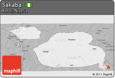 Gray Panoramic Map of Sakaba