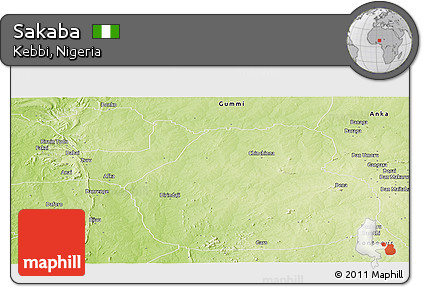 Physical Panoramic Map of Sakaba