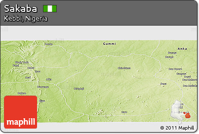 Physical Panoramic Map of Sakaba