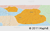 Political Panoramic Map of Sakaba, lighten