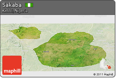 Satellite Panoramic Map of Sakaba, lighten