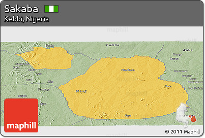 Savanna Style Panoramic Map of Sakaba