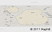 Shaded Relief Panoramic Map of Sakaba, semi-desaturated