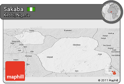 Silver Style Panoramic Map of Sakaba