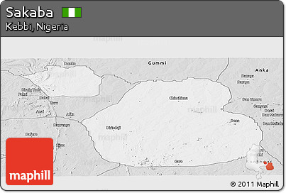 Silver Style Panoramic Map of Sakaba