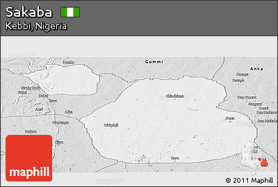 Silver Style Panoramic Map of Sakaba