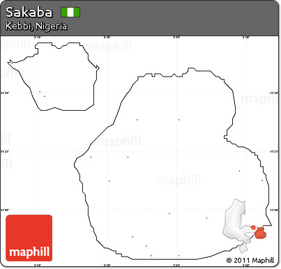Blank Simple Map of Sakaba, cropped outside, no labels