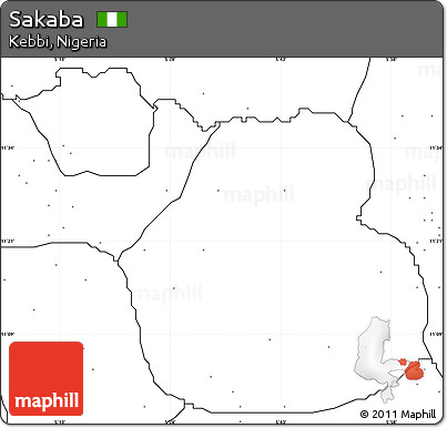 Blank Simple Map of Sakaba, no labels
