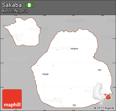 Gray Simple Map of Sakaba, cropped outside